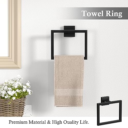 10-Piece Matte Black Bathroom Hardware Set - SUS304 Stainless Steel