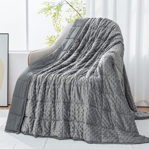 20lb Weighted Blanket for Adults, 60x80in Reversible Cooling Minky Throw
