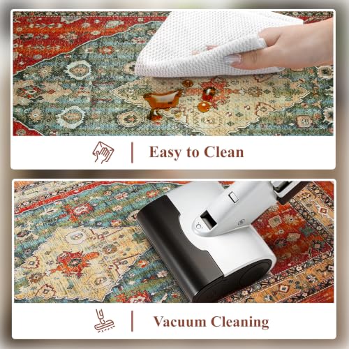 Boho Kitchen Mat Set of 2, Cushioned Anti-Fatigue Floor Rugs