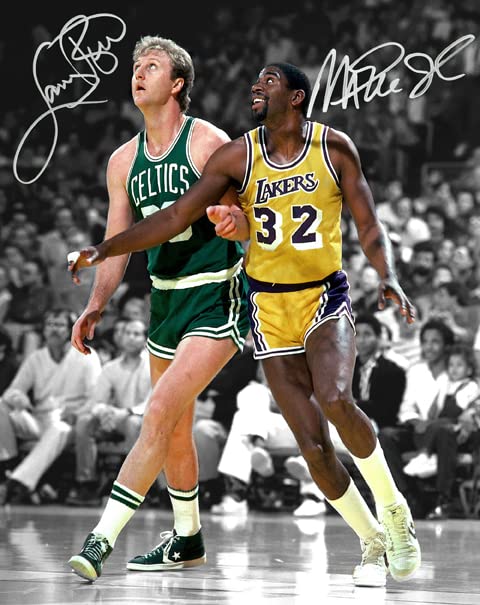 Signed Magic Johnson & Larry Bird Autographed Wall Art - 8x10 Sports Memorabilia