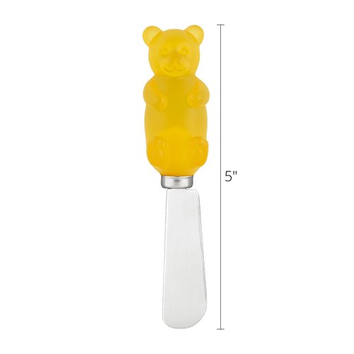 Supreme Housewares Jelly Bear Cheese Spreaders, Hand-Painted Resin Handles with Stainless Steel Blades for Spreading Cream Cheese, Butter, Jam, or Sandwich, Set of 4