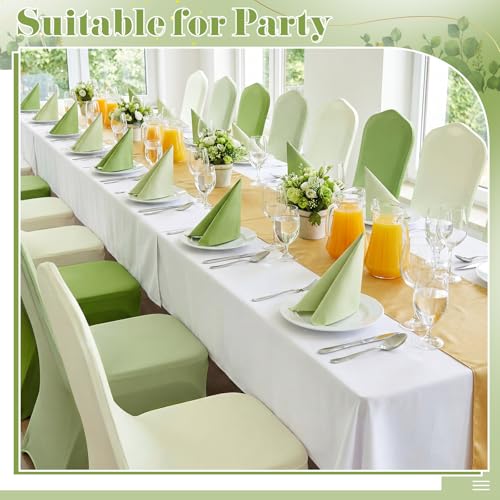 12 Pcs Sage Green Folding Chair Covers - Stretchy, Washable, Durable