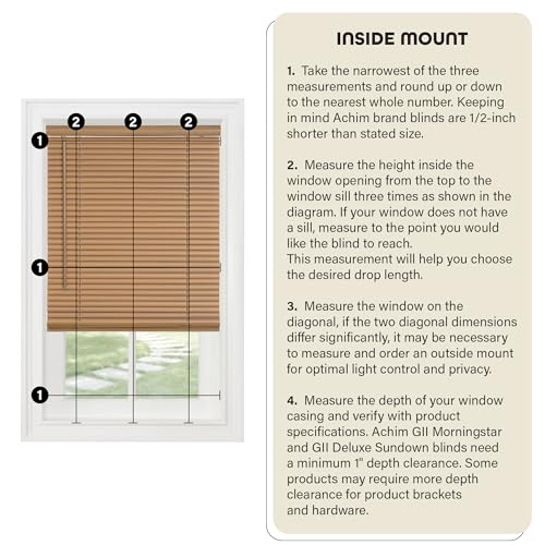 Achim Cordless Light Filtering Mini Blind 23 x 42 in Pearl White