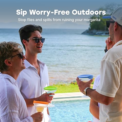 LipLidz Reusable Frosted Margarita Glasses Assorted 4 Pack 13.5 oz BPA-Free Drinkware with Lids
