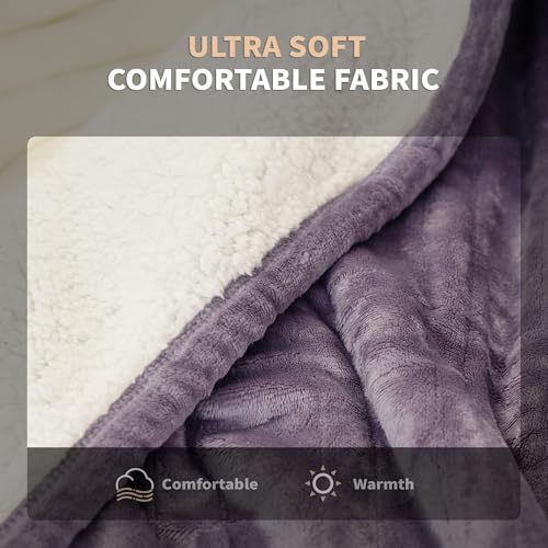 Electric Heated Blanket 50"x60" with 5 Heat Levels - Purple