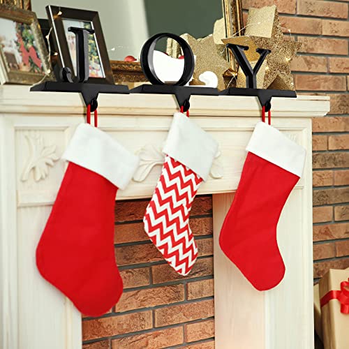 Black Christmas Stocking Holders Set of 3 - Metal Mantel Clips for Decorations