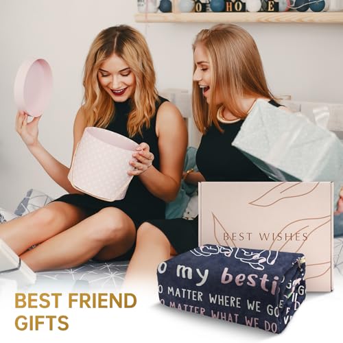 GiltGlimmer Blue Best Friend Birthday Gift Blanket 60x50 inches