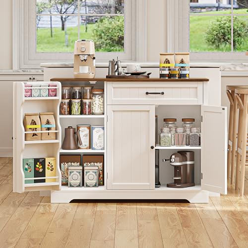 Kitchen Coffee Bar Cabinet - Sideboard Buffet with Drawers & Shelves