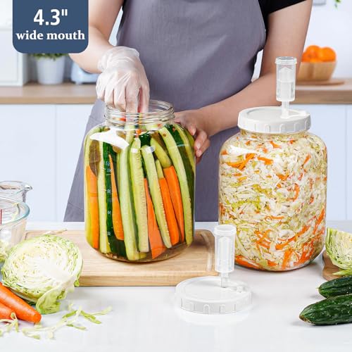 1.5 Gallon Wide Mouth Glass Fermentation Jar Set with Airlocks, 2-Pack