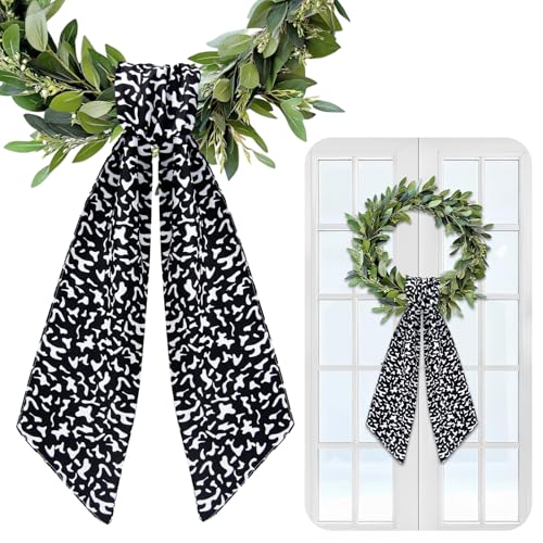 2 Pcs Back to School Wreath Sash Black White Composition 55x5 Inch