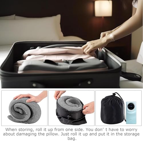 Travel Neck Pillow with Chin Wrap – Memory Foam Support for Airplanes and Cars