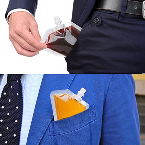 24 Pcs 8oz Concealable Drink Pouches, Leak-Proof Reusable Plastic Flasks