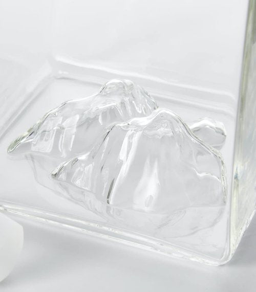 Huckberry Whiskey Peaks Denali Decanter, 54 oz, Glassblown, Lead-Free Crystal with Stopper