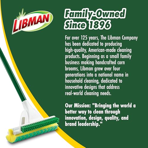 Libman Nitty Gritty Roller Mop Refills | Scrub Mop | Wet Mop | Mops for Floor Cleaning | Sponge Mop | Self Wringing Wood Floor Mop | | 3 Replacement Mop Heads Included