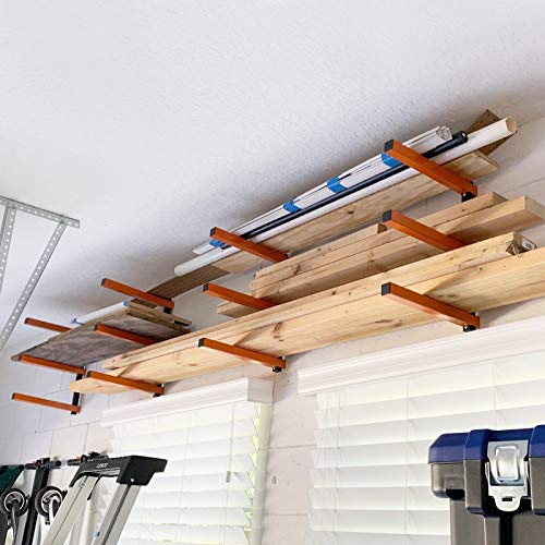 Wall Mount Wood Organizer and Lumber Storage Metal Rack 4 Pack