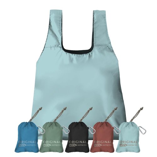 ChicoBag Original Reusable Tote with Carabiner Clip | Reusable Grocery Bag Made from Recycled Materials | 1 Pack (Arctic)