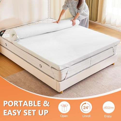 Memory Foam Mattress Topper, 3 Inch Cooling Gel, Soft Cover