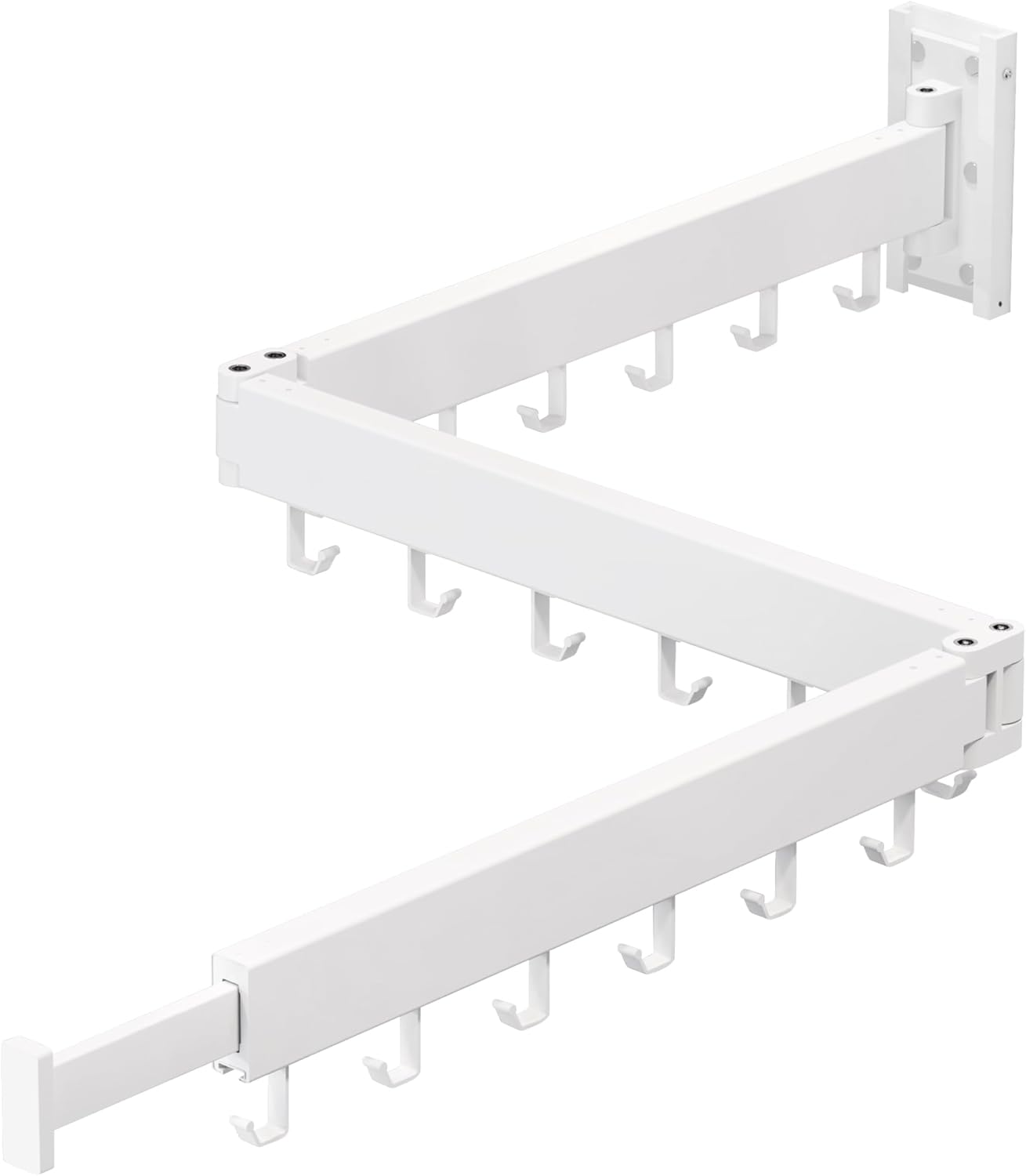 ZdwCyl Clothes Drying Rack - Retractable Wall-Mounted Laundry Space Saver | Tri-Fold Design, White