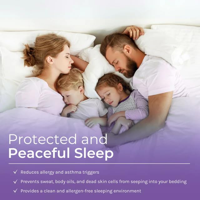 Waterproof Pillow Protectors Queen 20x30 - Zippered Allergen Encasement (Set of 2)