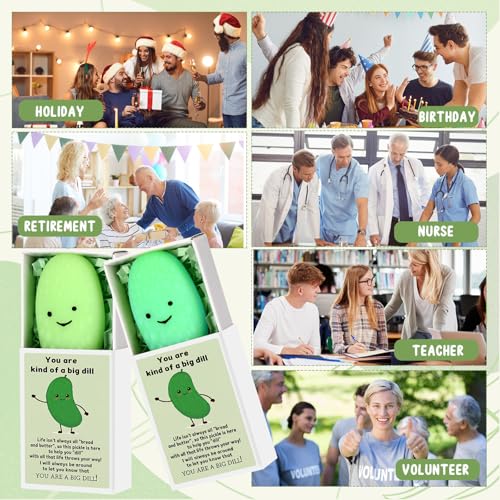 12 Sets Pickle Stress Balls with Gift Boxes - Funny Office Appreciation Gifts