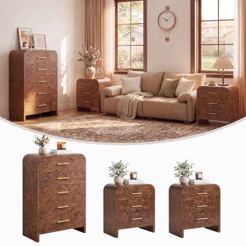 3-Piece Bedroom Furniture Set: 8-Drawer Dresser & 2 Nightstands