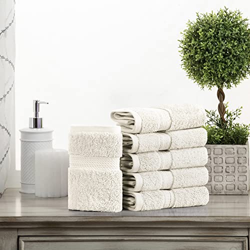 Egyptian Cotton Face Towel Set - 6-Piece Plush Absorbent Washcloths