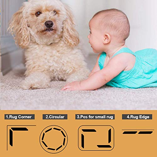 16 Pcs Non-Slip Rug Tape, Washable Dual-Sided Carpet Anchors for Hard Floors