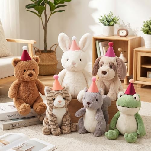 Mini Party Hats for Stuffed Animals and Pets - Colorful Felt Cone Hat