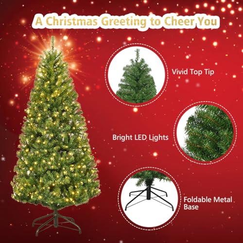 4ft Pre-Lit Artificial Christmas Tree with 100 Dual-Color LED Lights