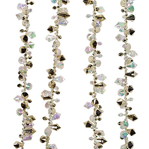 Kurt S. Adler 9-Ft Gold Iridescent Beaded Garland H2086GO