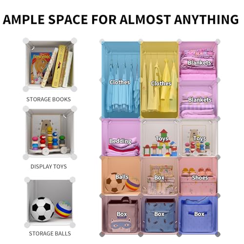 Modular Baby Wardrobe Closet - 15-Cube Portable Children's Storage Organizer