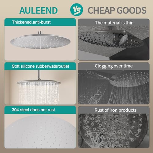 10-Inch Stainless Steel Rain Shower Head - Ultra-Thin High Flow Chrome