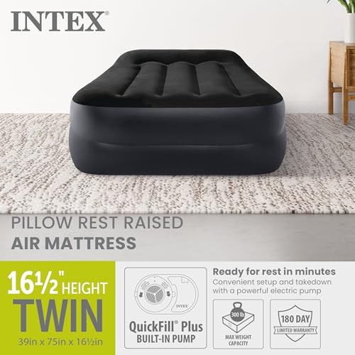 Twin Raised Air Mattress with Built-in Electric Pump & Pillow