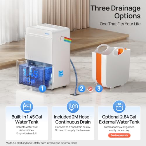 Energy Star 80 Pint Dehumidifier for Basement and Large Rooms
