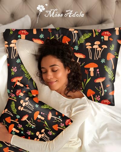 Miss Adola Silk Pillowcases (2-Pack) Standard 20x26 Mushroom Flowers