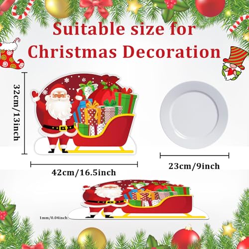 Christmas Santa Claus Plastic Placemats Set of 6, Waterproof Holiday Table Mats