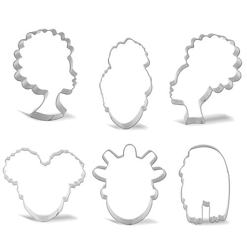 Keewah Girl Face Cookie Cutter Set - 6 Piece - Stainless Steel