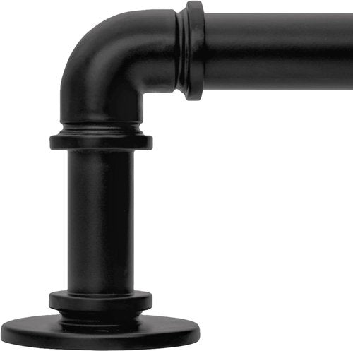 Black Curtain Rods by [Brand Name] - Adjustable 18 to 88 Inch Industrial Pipe Design | Wall/Ceiling Mounted