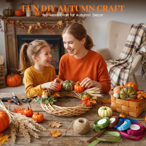 44-Piece Artificial Pumpkin and Maple Leaf Set for Fall Table Decor