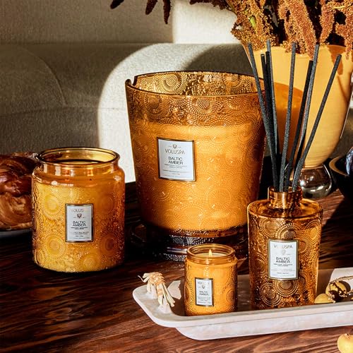 Baltic Amber Scented Candle Jar 18 oz - 100 Hour Burn Coconut Wax Blend