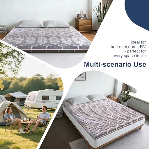 Japanese Floor Futon Mattress - Extra-Thick High-Density Foam Pad, Twin Size
