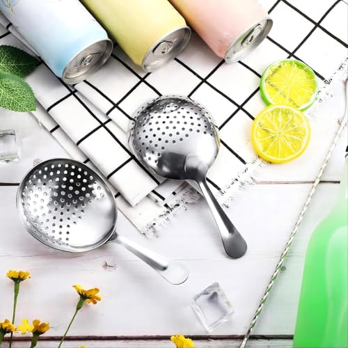 Boao Silver 2-Pack Stainless Steel Julep Strainers for Cocktails