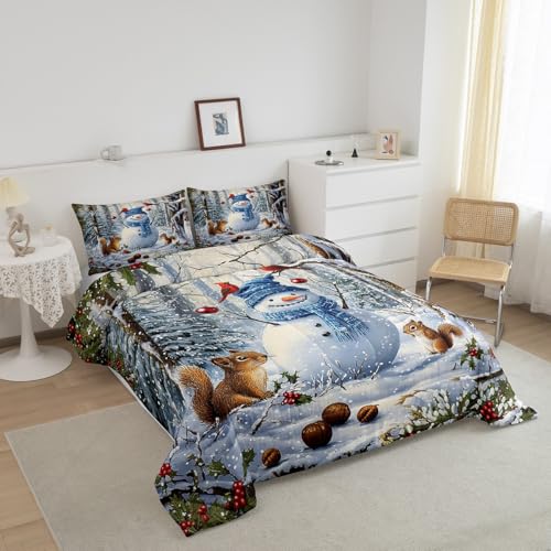 Feelyou Cute Christmas Snowman Kids Bedding Set King
