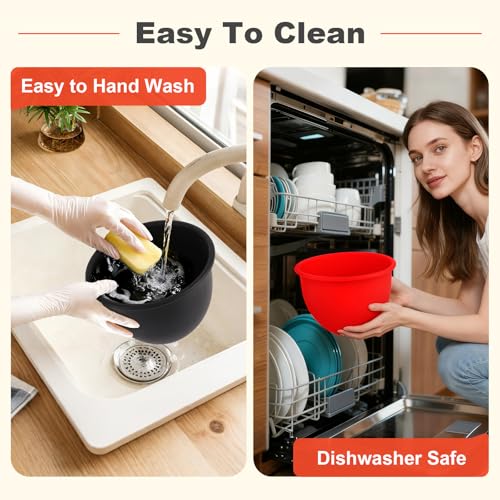 Silicone Bowl Liners with Lids for 5-Quart Stand Mixers, 3-Pack