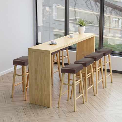 Rectangular PU Leather Bar Stool Covers - Waterproof & Stretchy (2 PCS, Coffee)