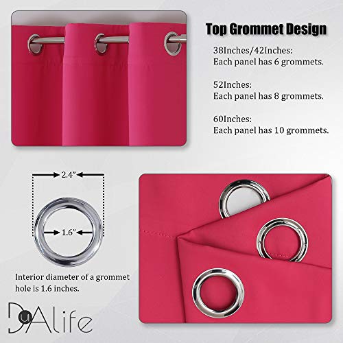 84-Inch Fuchsia Pink Room Darkening Curtains - 2 Panels