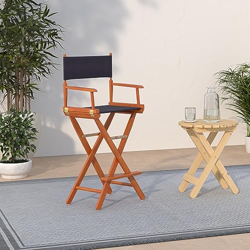 30-Inch Solid Wood Director Chair Frame, Foldable Honey Oak Finish