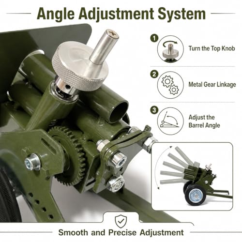 17-Inch Stainless Steel Mini Cannon Model with Adjustable Angle
