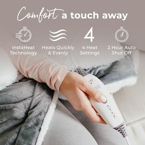 Heated Weighted Blanket - 2-in-1 Cozy Micromink & Sherpa, 13 lbs