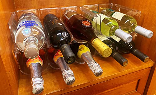 Stackable Wine Rack and Water Bottle Organizer for Fridge, Set of 2